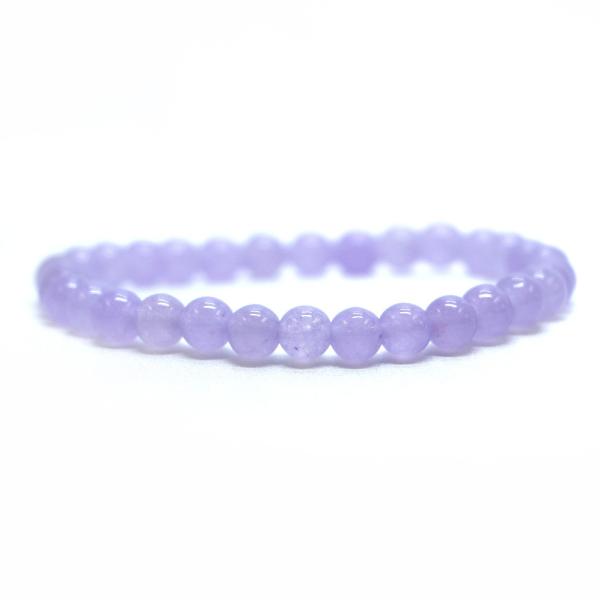 パワーストーン 天然石 ブレスレット カラージェード(ラベンダー・染め) 丸玉 6mm 数珠 念珠 ...
