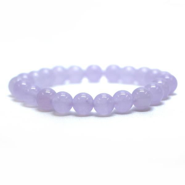 パワーストーン 天然石 ブレスレット カラージェード(ラベンダー・染め) 丸玉 8mm 数珠 念珠 ...