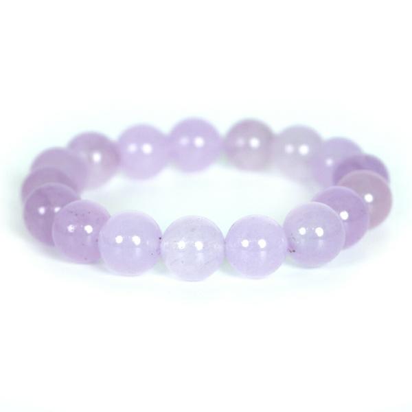パワーストーン 天然石 ブレスレット カラージェード(ラベンダー・染め) 丸玉 12mm 数珠 念珠...