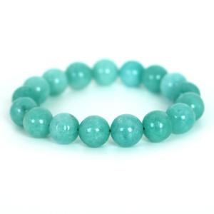 パワーストーン 天然石 ブレスレット カラージェード(アマゾナイトグリーン・染め) 丸玉 12mm 数珠 念珠 Bracelet お試し価格｜gembazaar