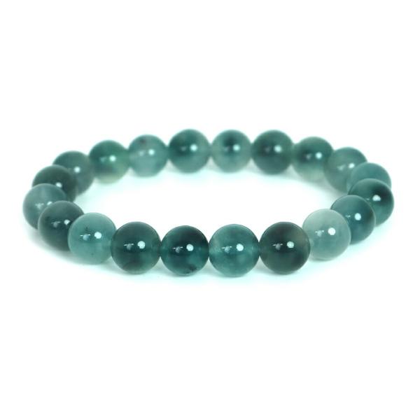 パワーストーン 天然石 ブレスレット カラージェード(オーシャンブルーMIX 染め) 丸玉 10mm...