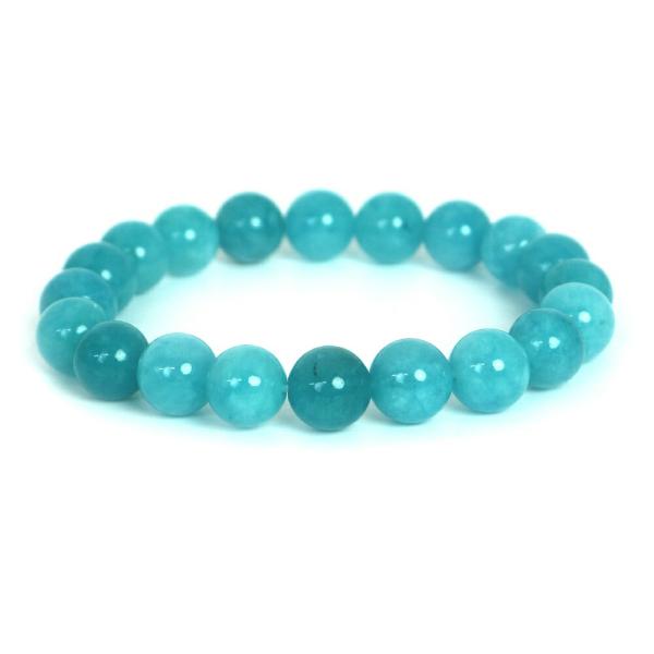 パワーストーン 天然石 ブレスレット カラージェード(アマゾナイトカラー 染め) 丸玉 10mm 数...