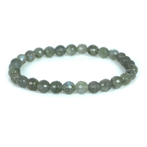 パワーストーン 天然石 ブレスレット ラブラドライト カット 6mm 数珠 念珠 Bracelet ...