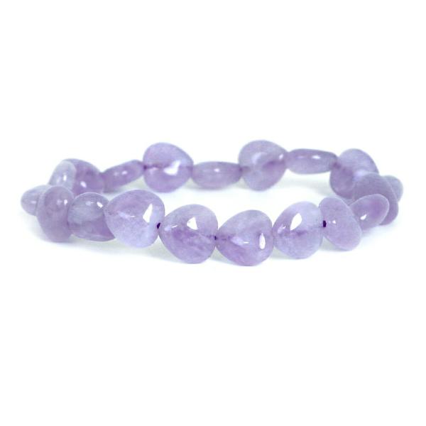 パワーストーン 天然石 ブレスレ ット ラベンダーアメジスト【ハート】10mm（厚み6mm） 数珠 ...