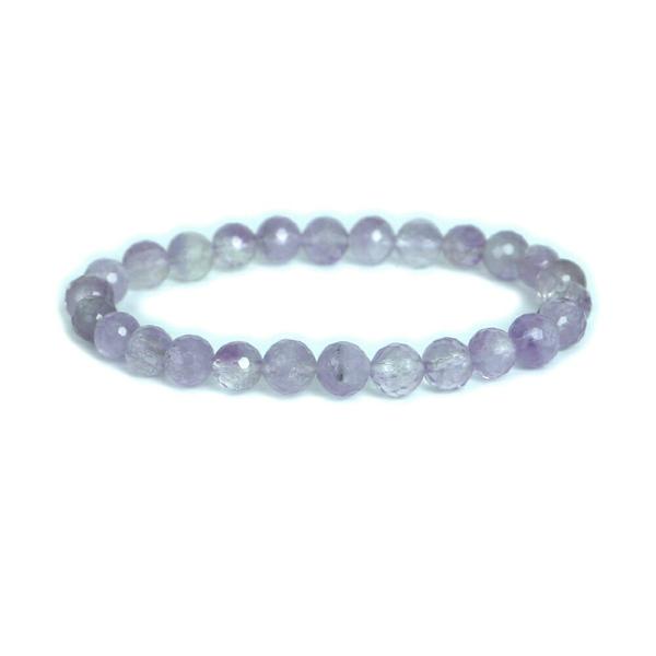 パワーストーン 天然石 ブレスレット ラベンダーアメジスト カット 6ｍｍ 数珠 念珠 Bracel...