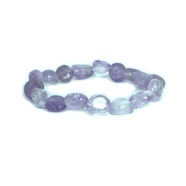 パワーストーン 天然石 ブレスレット ラベンダーアメジスト（ライトカラー） タンブル 横幅/約8ｍｍ...