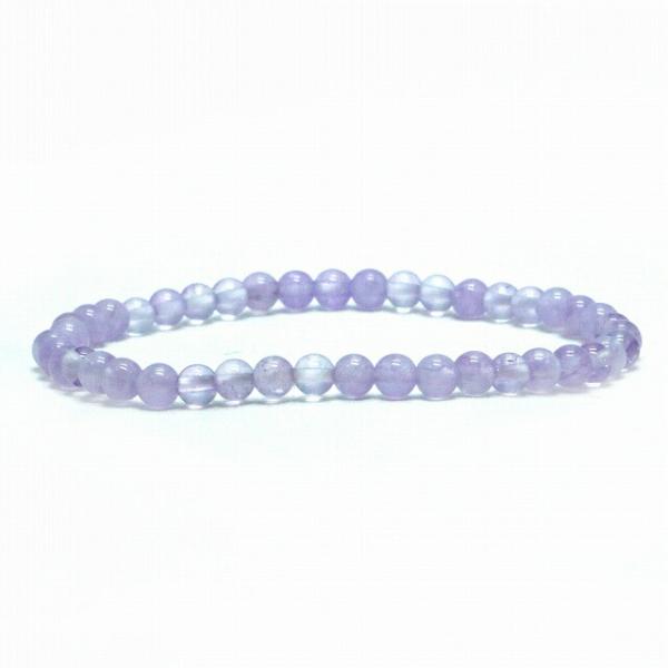 パワーストーン 天然石 ブレスレット ラベンダーアメジスト 丸玉 4mm 数珠 念珠 Bracele...