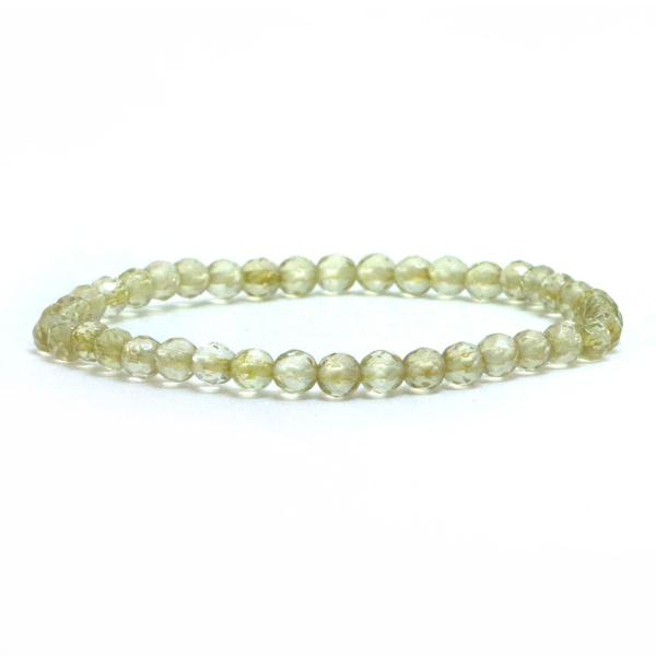 パワーストーン 天然石 ブレスレット レモンクォーツ カット 4mm 数珠 念珠 Bracelet ...