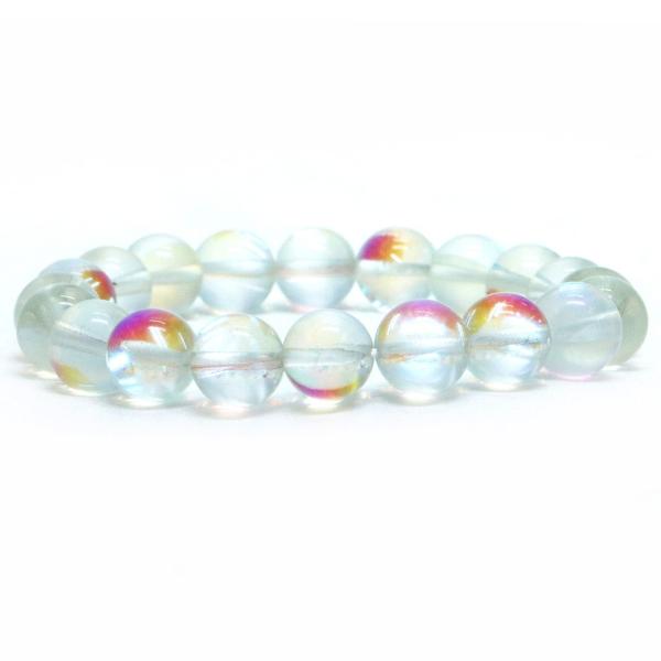 パワーストーン 天然石 ブレスレット ルナフラッシュ（人工石） 丸玉 10mm 数珠 念珠 Brac...