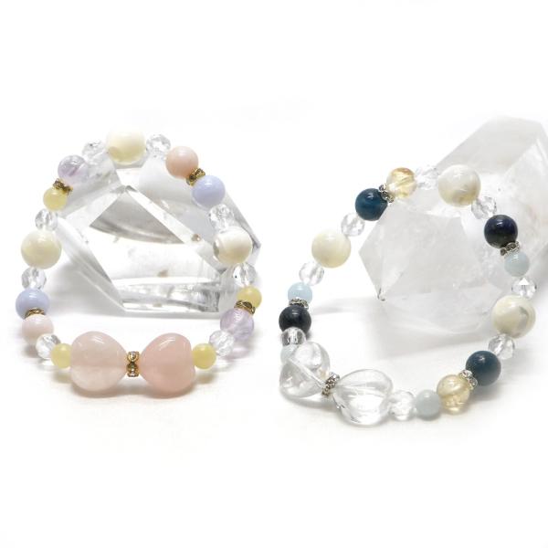 リボンブレスレット ローズクォーツ 水晶クリスタル パワーストーン Bracelet 天然石
