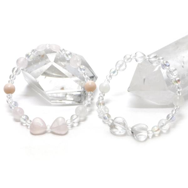 リボンブレスレット ローズクォーツ 水晶（クリスタル） パワーストーン Bracelet 天然石