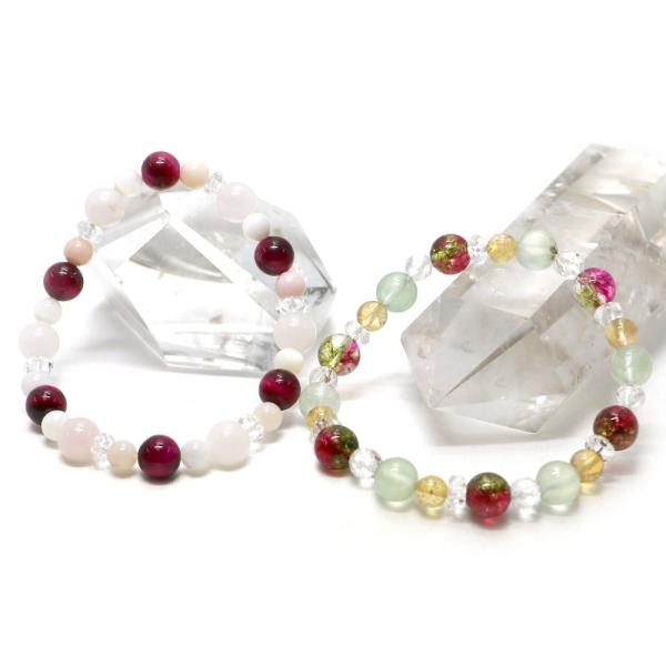 コンビブレスレット ローズタイガーアイ プレナイト パワーストーン Bracelet 天然石