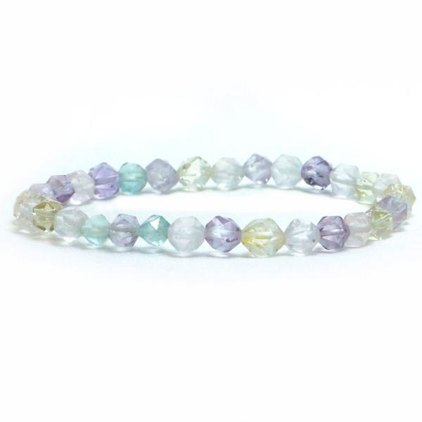 パワーストーン 天然石 ブレスレット ミックスクォーツ ダイヤカット 6mm 数珠 念珠 Brace...