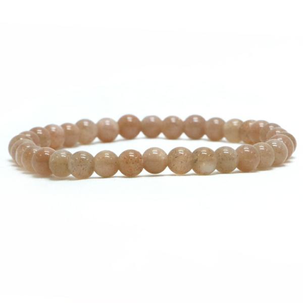 パワーストーン 天然石 ブレスレット オレンジムーンストーン 丸玉 6mm 数珠 念珠 Bracel...