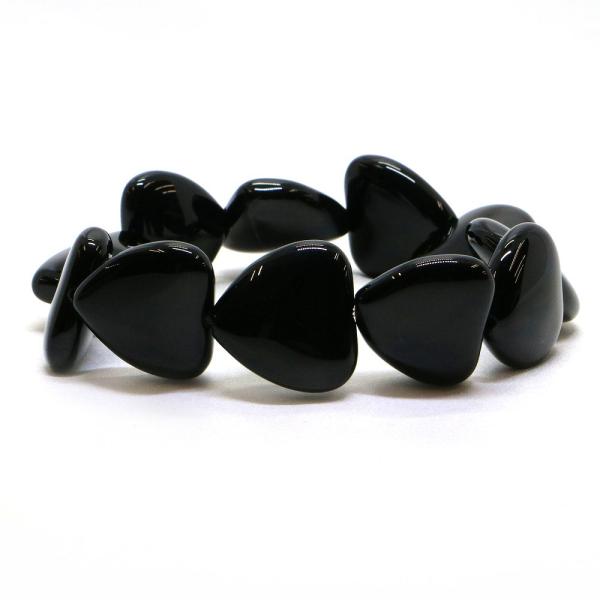 パワーストーン 天然石 ブレスレット オニキス ハート 20mm（厚み7mm） 数珠 念珠 Brac...