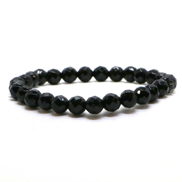 パワーストーン 天然石 ブレスレット オニキス カット 6mm 数珠 念珠 Bracelet お試し...