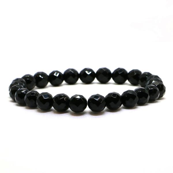 パワーストーン 天然石 ブレスレット オニキス カット 8mm 数珠 念珠 Bracelet お試し...
