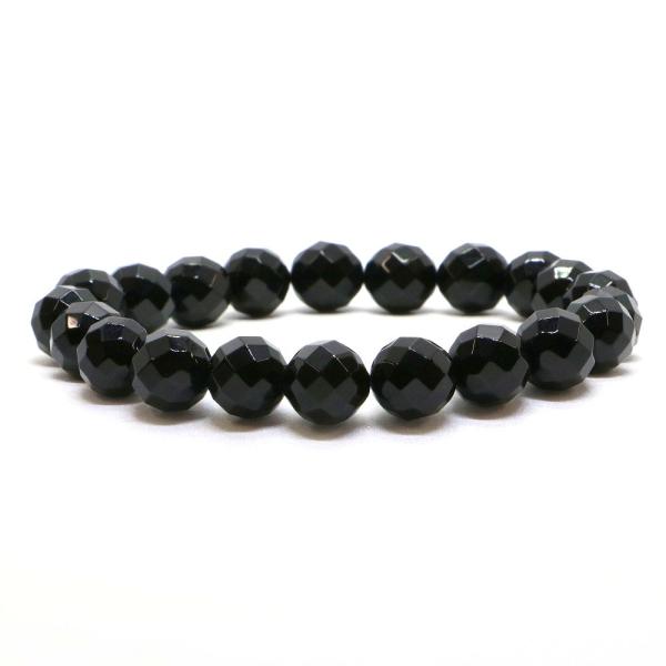 パワーストーン 天然石 ブレスレット オニキス カット 10mm 数珠 念珠 Bracelet お試...