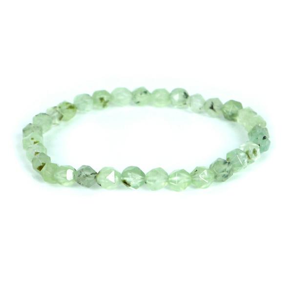パワーストーン 天然石 ブレスレット プレナイト ダイヤカット 6mm 数珠 念珠 Bracelet...