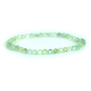 パワーストーン 天然石 ブレスレット プレナイト カット 4mm 数珠 念珠 Bracelet お試し価格｜gembazaar