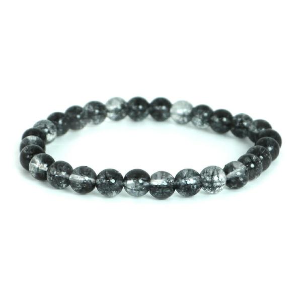 パワーストーン 天然石 ブレスレット クォーツ染めブラック 丸玉 8mm 数珠 念珠 Bracele...