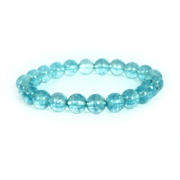 パワーストーン 天然石 ブレスレット クォーツ（染め）ライトブルー 丸玉 8mm 数珠 念珠 Bra...