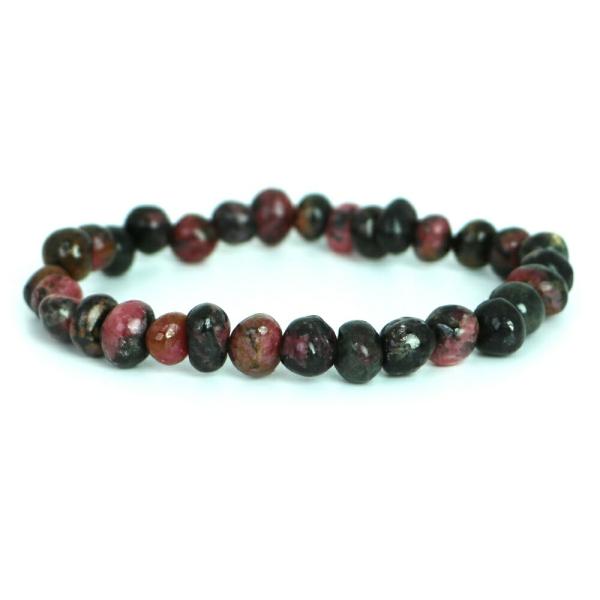 パワーストーン 天然石 ブレスレット ロードナイト タンブル 横幅/約8ｍｍ 数珠 念珠 Brace...