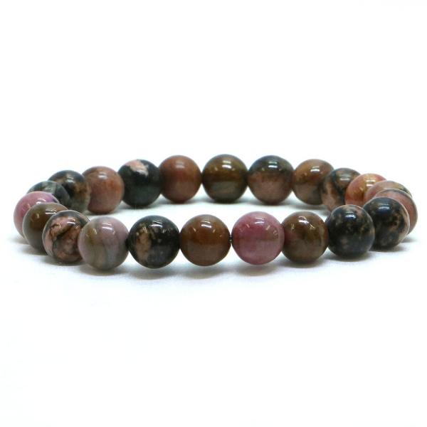 パワーストーン 天然石 ブレスレット ロードナイト(ブラック模様) 丸玉 8mm 数珠 念珠 Bra...