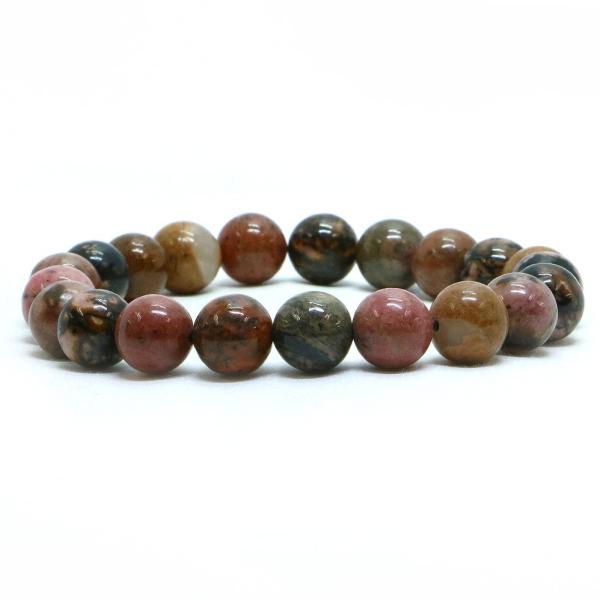 パワーストーン 天然石 ブレスレット ロードナイト(ブラック模様) 丸玉 10mm 数珠 念珠 Br...