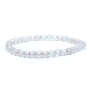パワーストーン 天然石 ブレスレット ローズクォーツ カット 4mm 数珠 念珠 Bracelet お試し価格｜gembazaar