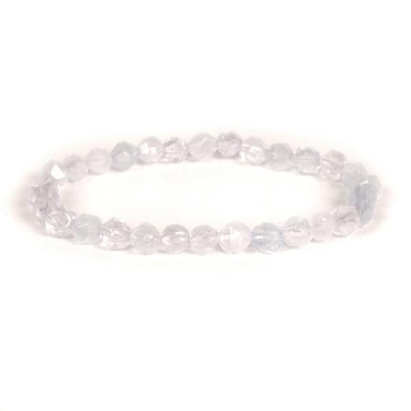 パワーストーン 天然石 ブレスレット ローズクォーツ ダイヤカット 6mm 数珠 念珠 Bracel...