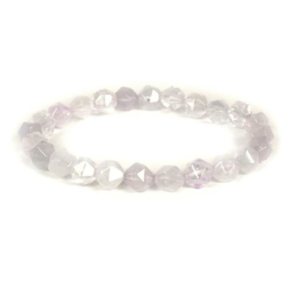 パワーストーン 天然石 ブレスレット ローズクォーツ ダイヤカット 8mm 数珠 念珠 Bracel...