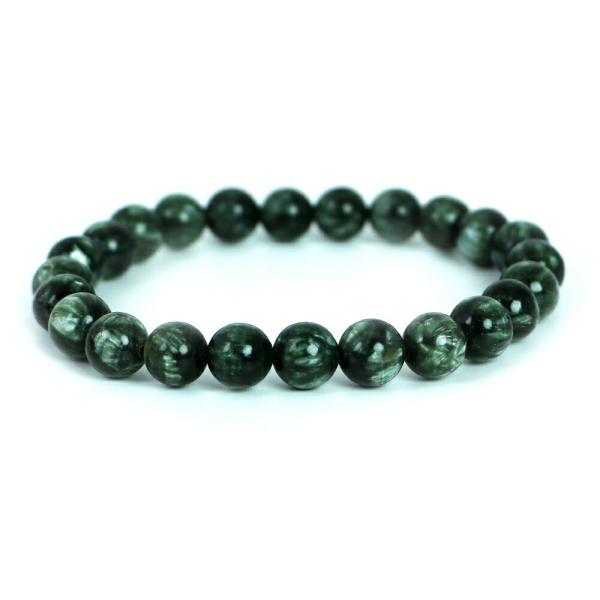 パワーストーン 天然石 ブレスレット セラフィナイト 8ｍｍ玉 数珠 念珠 Bracelet お試し...