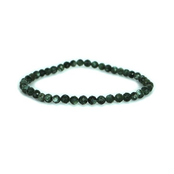 パワーストーン 天然石 ブレスレット セラフィナイト カット 4-5mm 数珠 念珠 Bracele...