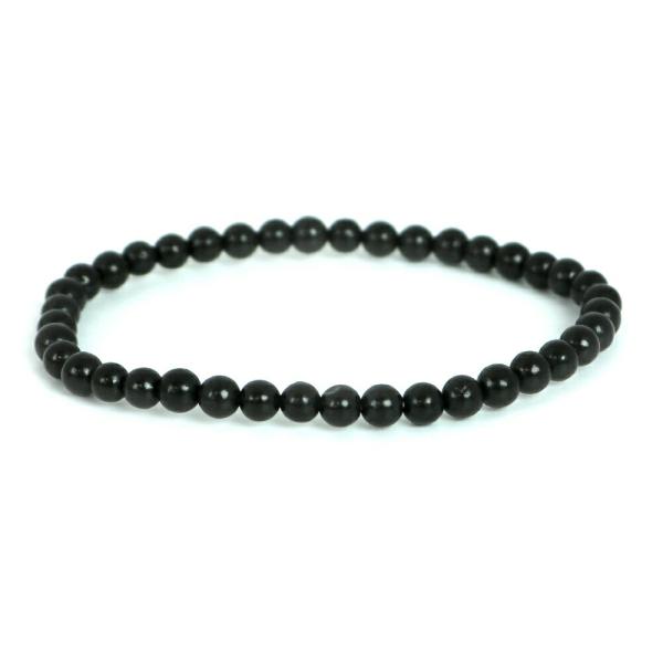 パワーストーン 天然石 ブレスレット シュンガイト shungite ロシア産 丸玉 4mm 数珠 ...