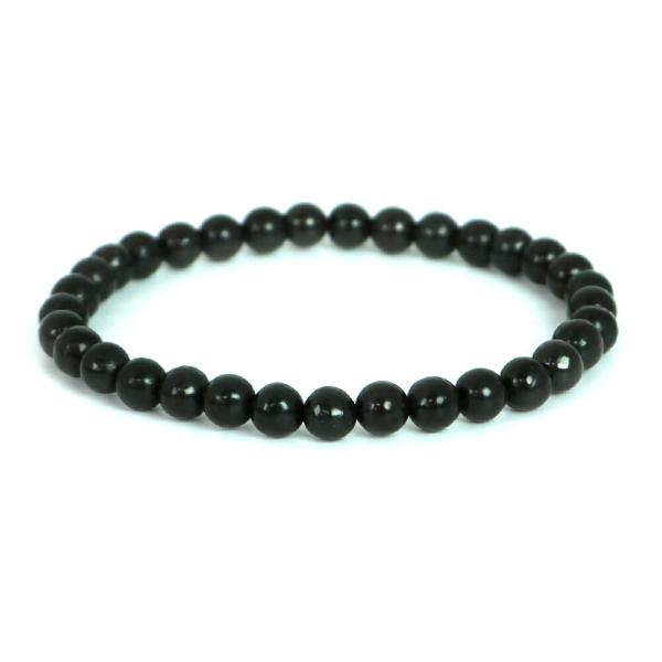 パワーストーン 天然石 ブレスレット シュンガイト shungite ロシア産 丸玉 6mm 数珠 ...
