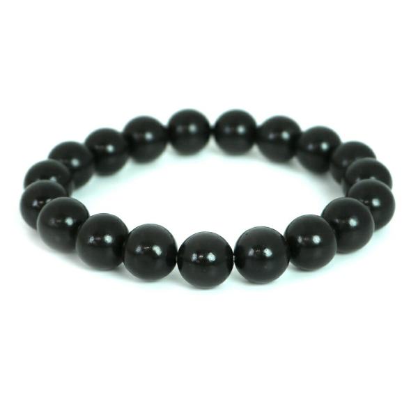 パワーストーン 天然石 ブレスレット シュンガイト shungite ロシア産 丸玉 10mm 数珠...