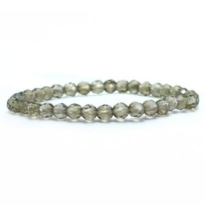パワーストーン 天然石 ブレスレット スモーキークォーツ カット 4mm 数珠 念珠 Bracelet お試し価格｜gembazaar