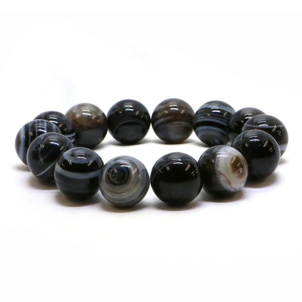 パワーストーン 天然石 ブレスレット 天眼石 縞瑪瑙 アイアゲート 丸玉 18mm 数珠 念珠 Br...