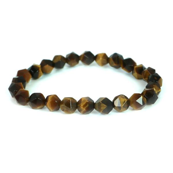 パワーストーン 天然石 ブレスレット タイガーアイ ダイヤカット 8mm 数珠 念珠 Bracele...