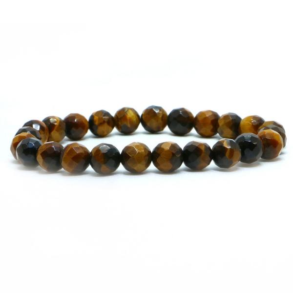 パワーストーン 天然石 ブレスレット タイガーアイ カット 8mm 数珠 念珠 Bracelet お...