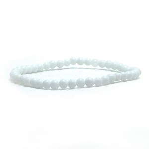 パワーストーン 天然石 ブレスレット ホワイトオニキス（人工石） 丸玉 4mm 数珠 念珠 Bracelet お試し価格｜gembazaar