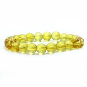 パワーストーン 天然石 ブレスレット イエロークォーツ（合成水晶） 丸玉 8mm 数珠 念珠 Bracelet お試し価格｜gembazaar