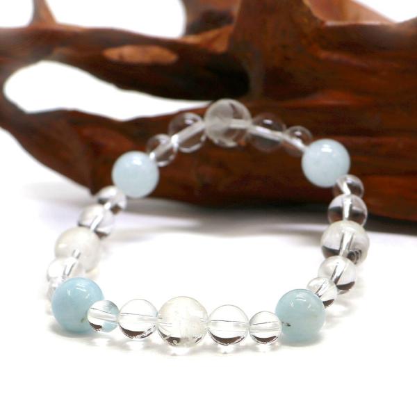 四神相応誕生石ブレスレット3月アクアマリン 天然石ブレス パワーストーン Bracelet
