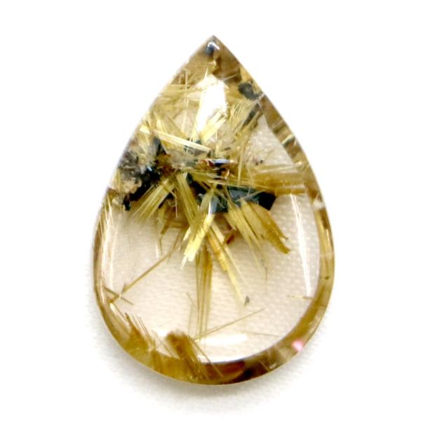 タイチンルチルクォーツ ティアドロップ21mm 12.94ct ルチルレイテッド Taichin 金...