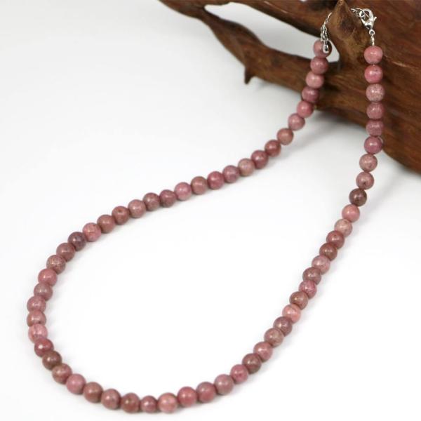 パワーストーン 天然石 ネックレス レディース ロードナイト 6ｍｍ 丸玉