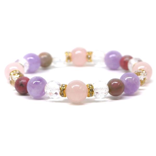 パワーストーン ブレスレット ローズクォーツ＆ラベンダーアメジストのコンビブレスレット 恋愛運