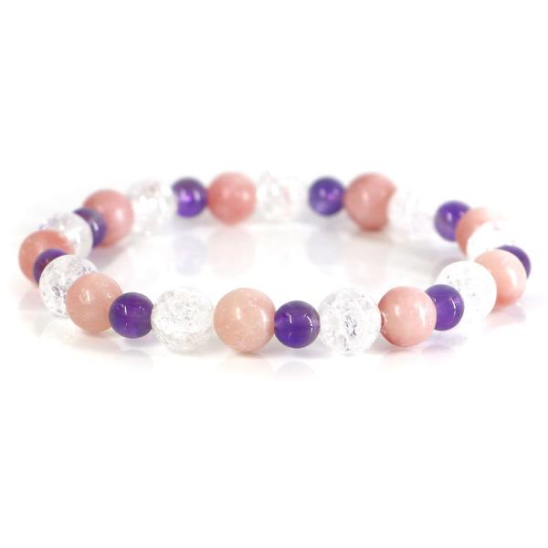 パワーストーン ブレスレット ソープストーン＆アメジストのコンビブレスレット 恋愛運