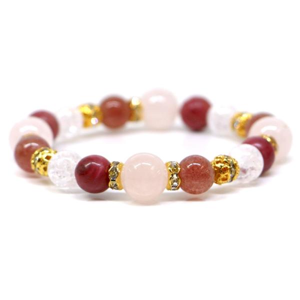 パワーストーン ブレスレット ローズクォーツ＆モスコバイトのコンビブレスレット 恋愛運