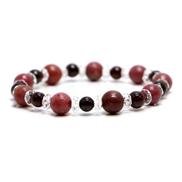 パワーストーン ブレスレット ロードナイト＆ガーネットのコンビブレスレット 恋愛運